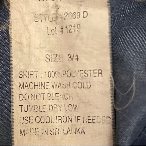 vintage blue floral skirt - Picture 3 of 3